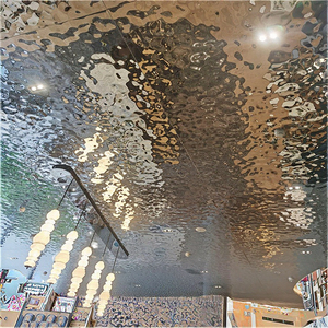 Panneau de décoration murale en métal coloré miroir 8K découpé au <span class=keywords><strong>laser</strong></span> personnalisé moderne, feuille d'acier inoxydable à effet d'ondulation d'eau - Product Image 6