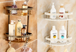 Lusso europeo classico antico portaoggetti ad angolo <span class=keywords><strong>in</strong></span> alluminio accessori da bagno mensola a muro mensole da bagno porta triangolo - Product Image 3