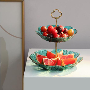 Plaques en plastique transparent, 2 niveaux, support à Cupcake avec présentoir, plateau de service pour la fête, 9 pouces - Product Image 4