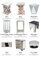 2026 meubles de table de chevet de table basse ronde en miroir de diamants écrasés de luxe d'usine