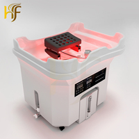 Bac à Shampoing Portable Haut de Gamme pour Spa Capillaire avec Réservoirs d'Eau 60L et 18L, Ensemble Lave-Tête Spa avec Vapeur et Circulation d'Eau