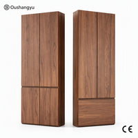 Armoire de rangement pour chambre à coucher, style chinois moderne, en chêne de qualité ENF, couleur noyer, sans poignée, design squelette