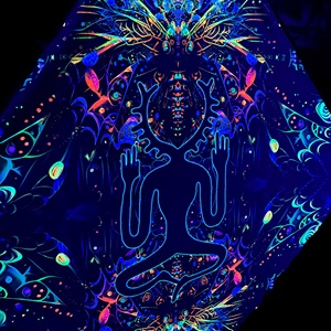 Tapisserie murale personnalisée réactive aux UV (lumière noire) pour yoga, méditation, zen, style <span class=keywords><strong>hippie</strong></span>, mandala, bohème, spirituel, bannière suspendue - Product Image 2