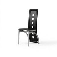 Chaise de salle à manger moderne rembourrée avec dossier et structure en métal pour salle à manger et cuisine