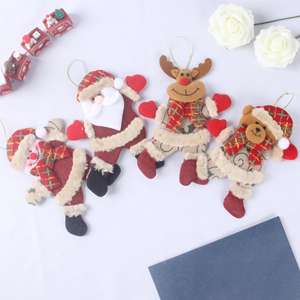 Nuovo babbo natale pupazzo di neve cervo regalo di natale piccolo ciondolo bambola di peluche albero di natale ciondolo decorazioni all'ingrosso - Product Image 1
