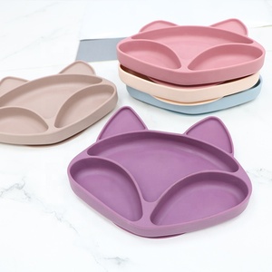 Silicone Plate Custom Food Grade BPA Free Baby Toddler Suction <b>Divided</b> Unbreakable Kids Feeding Plate OEM ODM Custom Mold - Product Image 1
