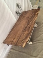 Plateaux de table à manger en bois de Raintree à bords naturels, comptoirs pour la maison, l'hôtel, l'appartement, l'atelier, meubles de salle à manger