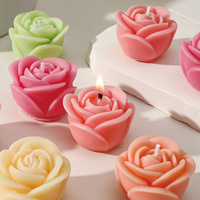 Vela de Cera de Soja con Forma de Rosa, Estilo Clásico, Venta al por Mayor, Regalo de San Valentín o Cumpleaños, Rosa Artificial Aromática Hecha a Mano