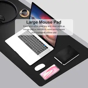 Mouse pad de couro pu antiderrapante, grande tamanho, à prova d' água, para mouse de teclado de home office, tapete de mouse