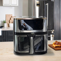 Friteuse à air électrique sans huile multifonction de conception carrée moderne, grande capacité de 10 L, friteuse à air personnalisée