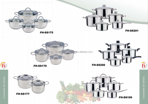 Ensemble de casseroles en acier inoxydable de luxe moderne avec couvercle en acier inoxydable, casseroles et poêle en fonte pour cuisinière à gaz pour usage domestique - Product Image 6