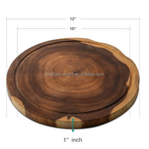Round Cutting <strong>Board</strong> Exquisite Non-Splicing Acacia <strong>Wood</strong> <strong>Cheese</strong> <strong>Board</strong> Reversible Round Charcuterie <strong>Board</strong> - Product Image 6
