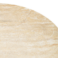 Table d'appoint extérieure moderne et convertible au design sophistiqué, aspect travertin grainé pêche