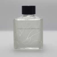 Logo personnalisé de haute qualité 100ml 10cl bouteille de diffuseur en verre super silex carré givré pour parfum d'huile essentielle d'aromathérapie