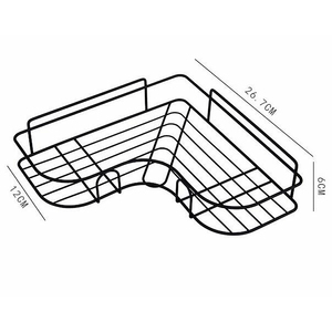 Mensola Angolare <span class=keywords><strong>da</strong></span> <span class=keywords><strong>Parete</strong></span> Nera per Cucina e Bagno, Portapiatti Pieghevole a Due Livelli in Plastica PC Multifunzione a Forma Triangolare - Product Image 5