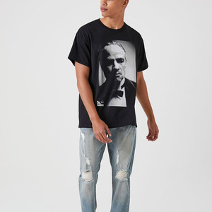 OEM dijital baskı erkekler özel <span class=keywords><strong>logo</strong></span> yüksek kalite siyah renk % 100% pamuk Godfather grafik Tee - Product Image 3