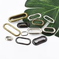 Meetee BK070 8-30mm DIY buatan tangan aksesori sabuk bagasi dekoratif lubang kancing tidak berkarat Oval padat tembaga keling berongga