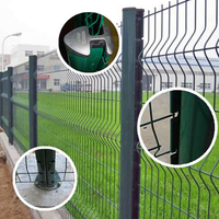 Valla de jardín al aire libre, cerca de malla soldada de seguridad 3d con poste de melocotón