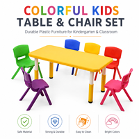 Ensemble de table et de chaises en plastique coloré pour enfants, pour la maternelle, la garderie, la salle de classe