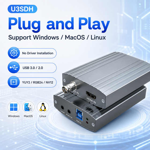 1080P*60Hz SDI HDMI Video Capture Card USB 3.0 YUY2 RGB24 NV12 GL3523 Low Latency for Live Streaming Broadcast Camera