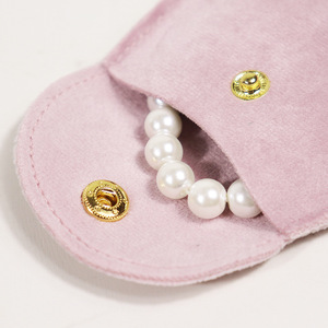 Bolsa de Almacenamiento de Joyas de Tela de Terciopelo Elíptica, Estilo Botón, Bolsa de Almacenamiento Pequeña, Venta al por Mayor de Bolsas de Almacenamiento de Joyas - Product Image 3