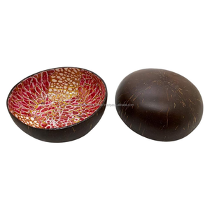 Juego al por mayor de cuencos de cáscara de coco natural hechos a mano Laca ecológica técnica personalizada productos calientes hechos en Vietnam - Product Image 3