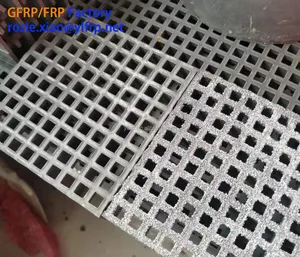 1.5x1.5 inci 38mm tebal antiselip pasir Grit FRP dibentuk serat kaca jalan kisi untuk air tanaman platform