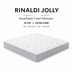 Matelas en mousse Rinaldi JOLLY 18 cm, fermeté moyenne, respirant, en tissu polyester, avec soutien à cellules ouvertes, 150x200 cm, 180x200 cm, pour chambre moderne - Product Image 4