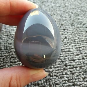 2026 Edelsteine Günstige Eier für <span class=keywords><strong>Kegel</strong></span>-Übungen Jade-Set Natürlicher Achat Grauer Achat-Ei Souvenirs Geschenk - Product Image 6