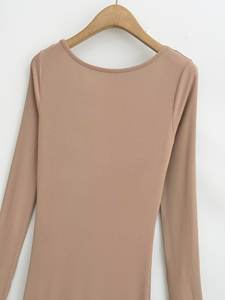 Vrouwen 2024 Zomer Nieuwe Mode Grote U-Hals Fishtail Jurk Vintage Slim-Fit Casual Chic Dames Jurken Mujer - Product Image 6