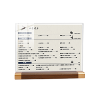 Magnifique présentoir en bois avec support de signalétique en acrylique transparent pour menu de table, étiquettes de prix, brochures et affiches en papier