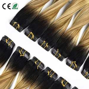 Extensiones de Cabello Humano Virgen Ombre Natural Remy con Cinta Adhesiva, Rubias, 8A 10A 11A 12A, Cabello Ruso con Cutícula Natural - Product Image 1