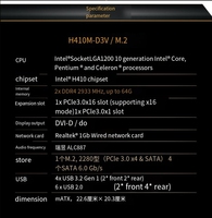 Prix de gros pour la carte mère ASUS Shengqi H410M-D3V Micro-ATX LGA1200 H410 DDR4 64 Go, compatible CPU 10e génération, NVME intégré pour ordinateur de bureau