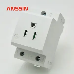 NEW design US type Din Rail Mounted 15A 125V female Socket