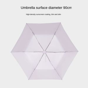Paraguas de Bolsillo Ultraligero y Práctico de 6 Varillas, Protección UV, Compacto, Portátil, Parasol, Doble Uso para Sol y Lluvia - Product Image 3