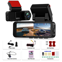 Caméra embarquée Podofo 4K à double objectif, écran de rétroviseur de voiture 3,16 pouces, DVR, enregistrement en boucle, version nocturne, WIFI, GPS, caméra avant 4K + caméra arrière 2K, OEM