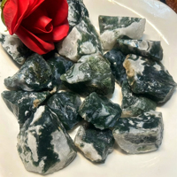 Agate mousse naturelle brute, calcédoine dendritique verte, cristal brut, spécimen minéral, vente en gros, fabrication de bijoux, décoration intérieure