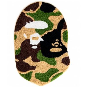 Alfombra Ovalada con Diseño Gráfico Estilo <span class=keywords><strong>Bape</strong></span> Verde, Estética Y2K, Alfombra Suave Lavable Antideslizante para Dormitorio, Residencia Universitaria, Apartamento, Sala de Juegos - Product Image 1