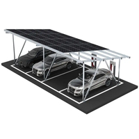 Struttura Compatta per Carport Solare a Fila Singola con Pianificazione Personalizzata dello Spazi tra le Colonne e della Distanza tra i Veicoli per Parcheggi Stretti