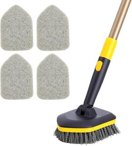 For Multipurpose PP Floor Cleaning <b>Brush</b> with Replaceable Scrubber Pad Long Handle Telescopic Eco-Friendly Tiled Bathroom - Product Image 1