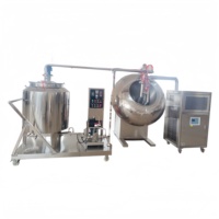 Nouvelle machine à enrober les noix au chocolat haute productivité (70-150 kg par lot) avec écran tactile, réservoir pulvérisateur en acier inoxydable et refroidisseur d'air