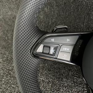 Volante Deportivo Personalizado R-Line de Fondo Plano, Completamente en Cuero, para Volkswagen VW Passat Golf 7 MK7 Mk7.5 <span class=keywords><strong>Polo</strong></span> Tiguan Jetta <span class=keywords><strong>GTI</strong></span> - Product Image 2