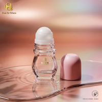 Flacon de parfum vide en verre transparent avec bille roulante en métal, logo personnalisé