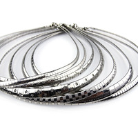 Collier en acier inoxydable ras du cou pour femmes hommes 18 pouces chaîne élégante en argent Omegai tour de large bijoux