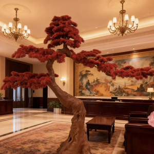 Cây thông nhân tạo chào đón khách, vẻ đẹp cây thông đỏ, phong cách Trung Hoa mới, cây cảnh <span class=keywords><strong>bonsai</strong></span> thông, trang trí cảnh quan cây giả. - Product Image 2