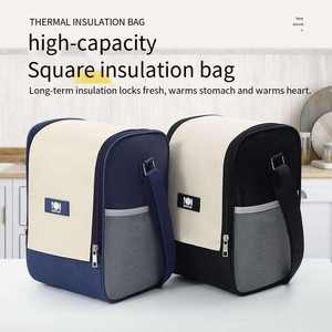 Sacs à déjeuner isothermes de grande capacité pour adultes, bento, pique-nique, bandoulière, fermeture éclair, en Oxford, design par sublimation - Product Image 2