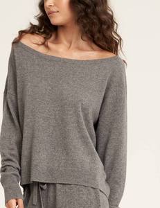 Pullover di lusso da donna maglieria <span class=keywords><strong>a</strong></span> maniche lunghe 2 pezzi Set <span class=keywords><strong>con</strong></span> <span class=keywords><strong>scollo</strong></span> <span class=keywords><strong>a</strong></span> <span class=keywords><strong>barca</strong></span> <span class=keywords><strong>a</strong></span> coste Set di Jogger da donna maglione in Cashmere - Product Image 2