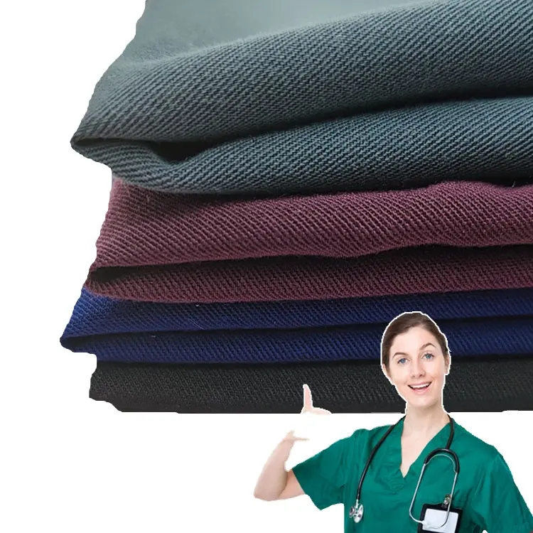 Vente chaude 210gsm sergé italien tissé recycler TR crêpe élasticité costume matériaux de tissu avec tissu de vêtements médicaux