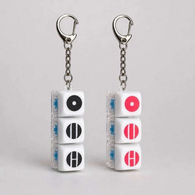Kpop Idol Themed 3 Key Mechanical Keyboard Switch Fidget Keychain LED Light up Clicking Stress Relief Toy Gift for Fans