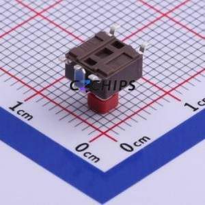 DTSMG-648R-V-T/R Tactile Switch SMD-4P,6.2x6.2mm Switch Single Pole Single Throw Rectangle Button Vertical Mount 6.2mm - Product Image 2